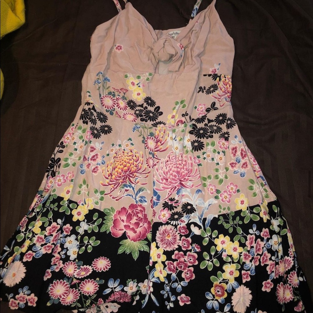 pink flowered romper
